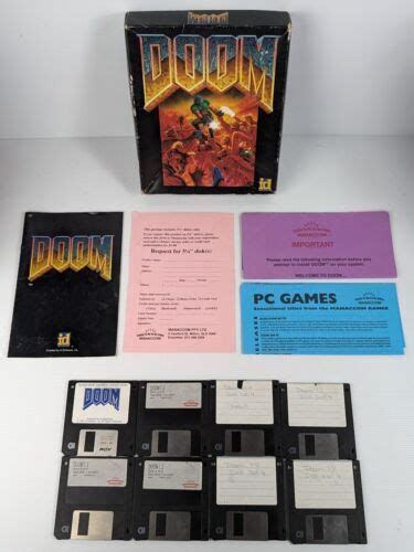 Doom Big Box Pc Floppy Disks Id Software Complete W Manual Other