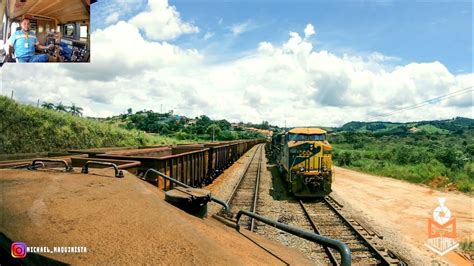 Conduzindo trem pelo pátio de Mário Castilho no contra fluxo de FMO6