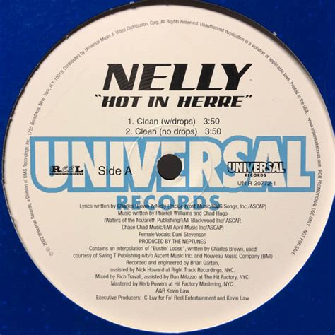 Nelly Hot In Herre Vinyl Promo R Discogs