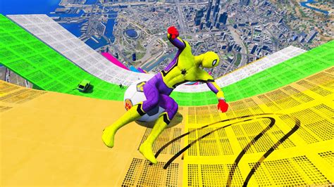 Gta Team Spiderman Vs Biggest Ramp Falling Off Highest Buildings Epic