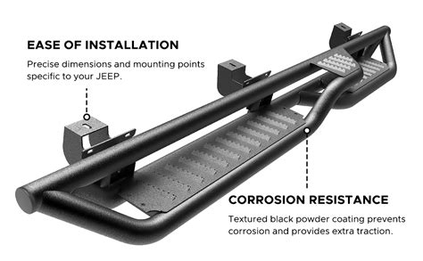 Peforway Running Boards For 2007 2018 Wrangler Jk 4 Doors