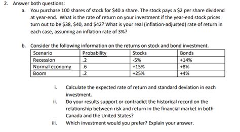 2 Answer Both Questions A You Purchase 100 Shares Chegg