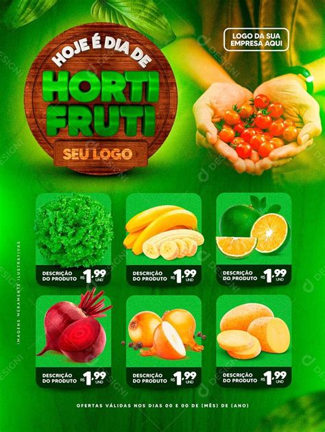 Social Media Encarte Ofertas Hortifruti Supermercado PSD Editável zip