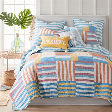 Levtex Home Sol Stripe Quilt Set Fullqueen Quilt And Two Standard