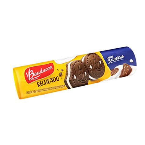 Biscoito Bauducco G Recheado Sabor Baunilha Shimodinha Supermercado