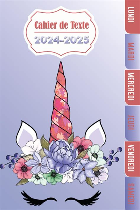 Cahier De Texte Licorne Pour Coliers Filles Et Gar Ons En