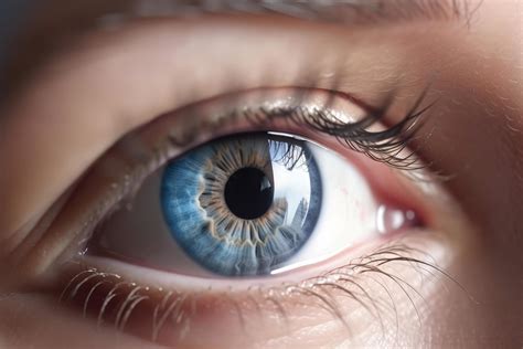 Close Up Of A Human Eye With The Blue Cornea Realistic Human Eye Close