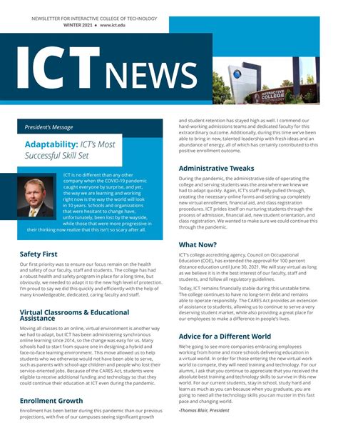 Ict Winter 2021 Newsletter By Interactive College Of Technology Issuu