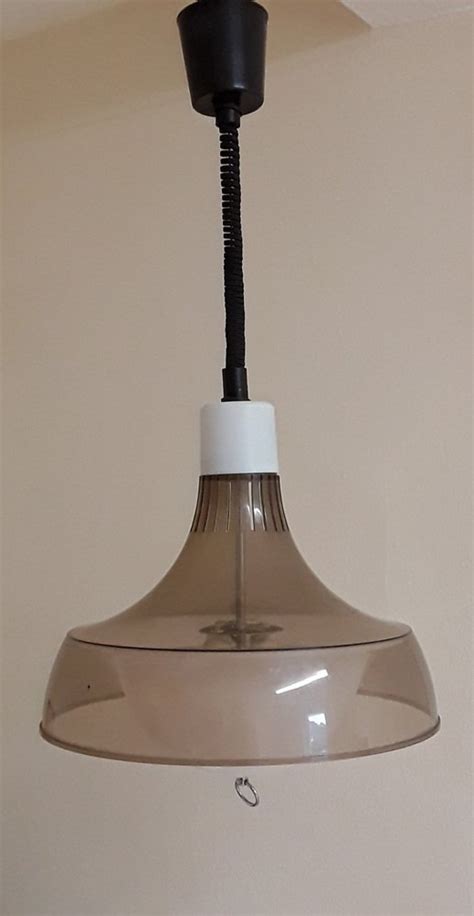 Lampada Da Soffitto Vintage Regolabile Con Paralume In Plastica Bianca