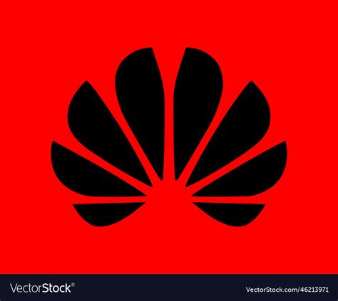 Huawei Brand Logo Phone Symbol Black And Red Vector Image