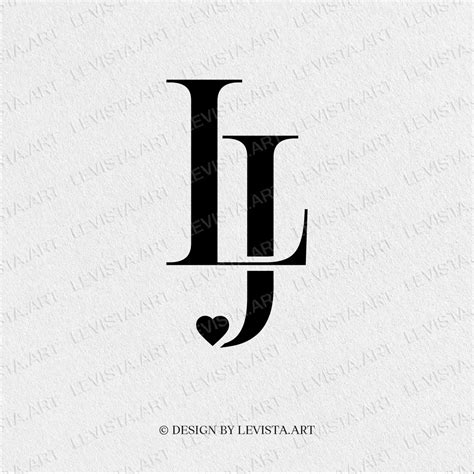 minimalist lj monogram letter logo instant