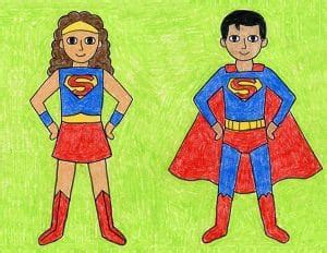 Easy How to Draw a Superhero Tutorial and Superhero Coloring Page