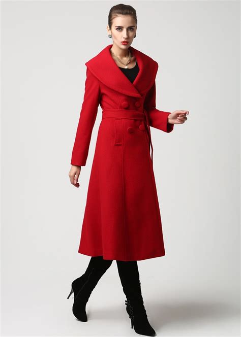 Red Wool Coat Winter Warm Women Coat 1116 By Xiaolizi On Etsy