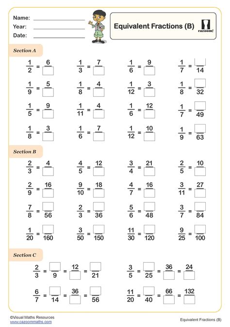 Equivalent Fractions B Worksheet Fun And Engaging Year 6 PDF