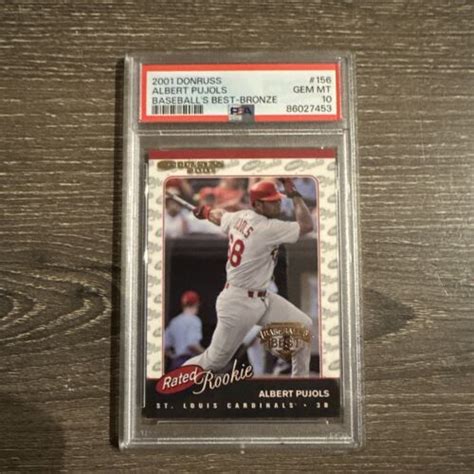 2001 Donruss Rated Rookie Baseball S Best Bronze Albert Pujols 156 PSA