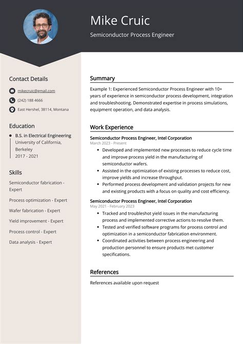 Semiconductor Process Engineer Resume Examples (Template & 20+ Tips)