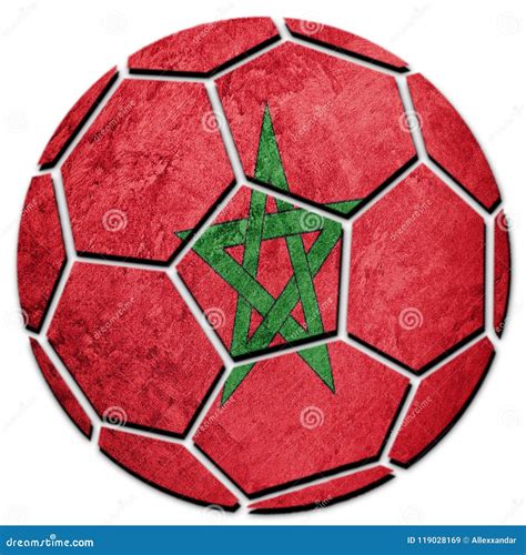 Soccer Ball National Morocco Flag Morocco Football Ball Stock Image