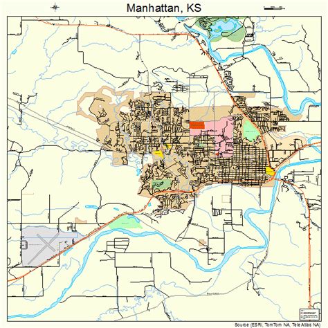 Manhattan Kansas Street Map 2044250