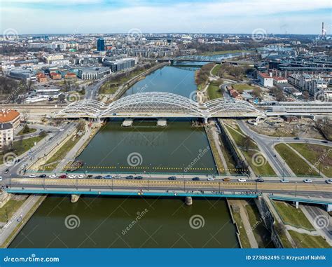 Krakow Poland Bridges On Vistula River Stock Image Image Of Krakow