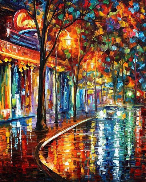 Night Cafe Palette Knife Oil Painting On Canvas By Leonid Afremov