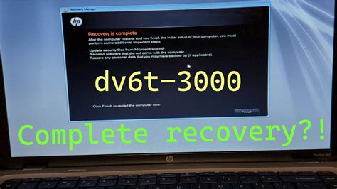 Hp Pavilion Dv6t 3000 Complete System Recovery Youtube