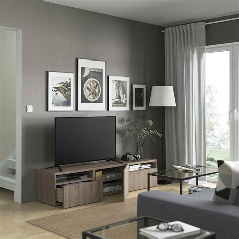 BestÅ Tv Unit Walnut Effect Light Graylappviken Walnut Effect Light