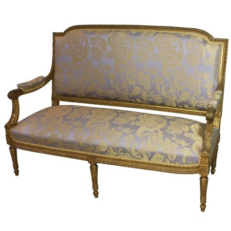 French Louis Xvi Style Giltwood Settee Sofa Or Canape At 1stdibs