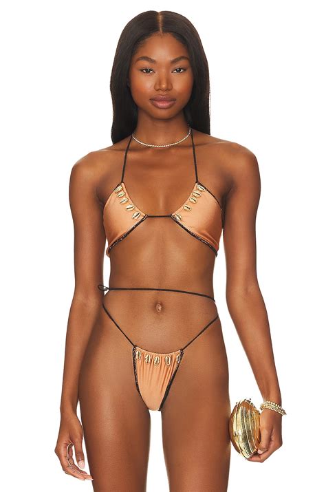 Seashell June Halter Bikini Top In Biscuit REVOLVE