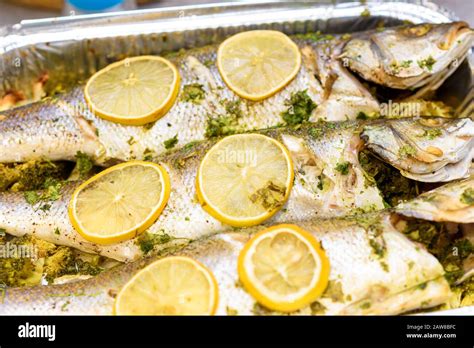 Whole Roasted Sea Bass Oven Baked Whole Fish With Lemon Herbs And