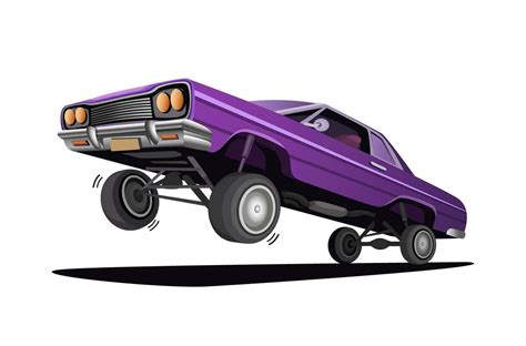 Hydraulic Lowrider Car Jump and Hop Freestyle Cartoon Illustration Vector 25909162 Vector Art at ...