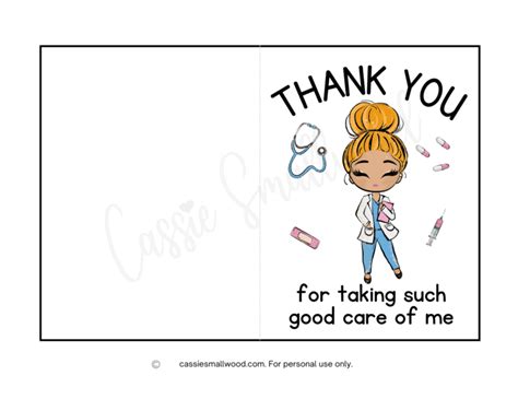 10 Cute Nurse Thank You Cards Free Printable Cassie Smallwood