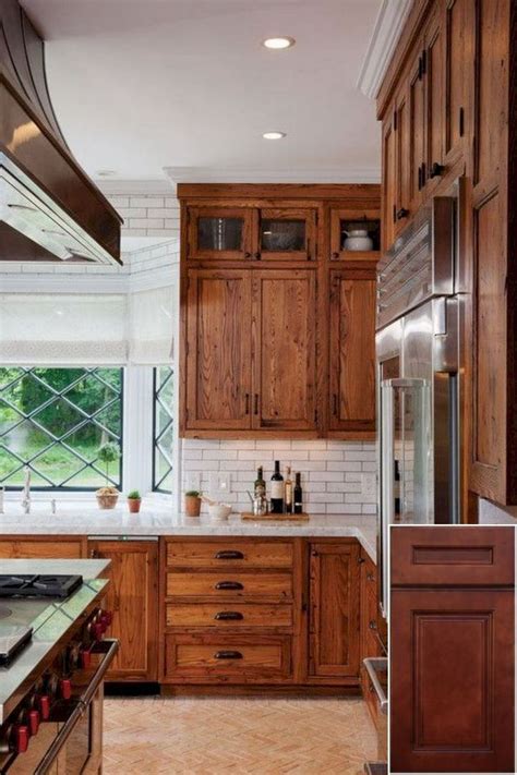 Kitchen Backsplash With Oak Cabinets And Black Appliances Juameno