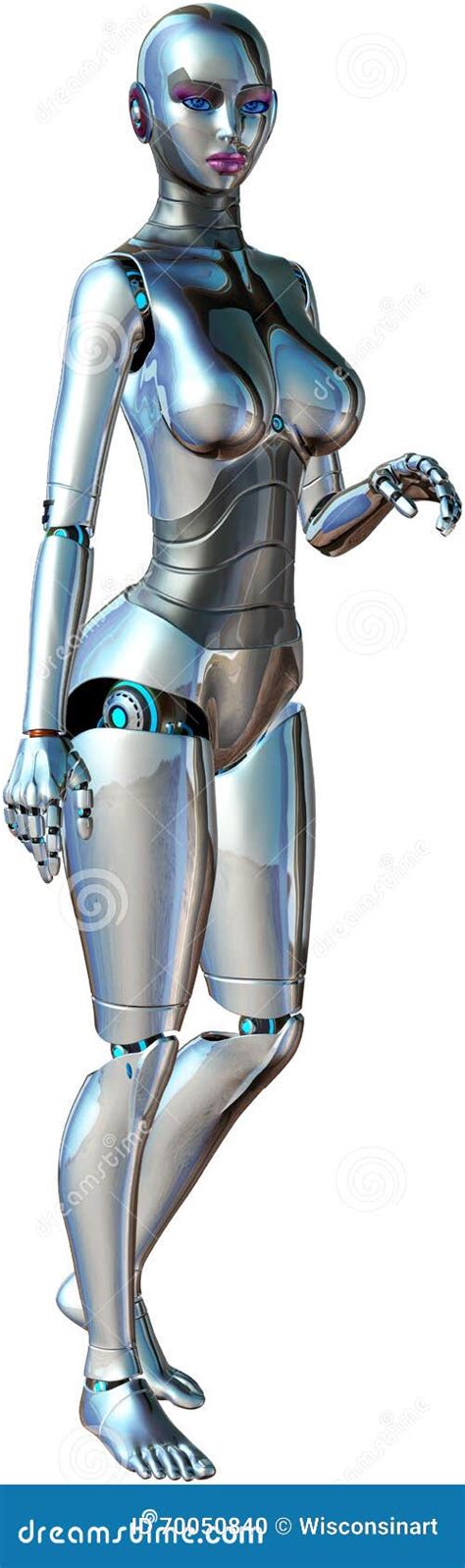 Female Android Robot Isolated Stock Photo Illustration Of Android