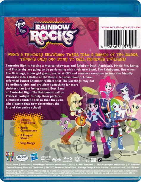 My Little Pony Equestria Girls Rainbow Rocks Blu Ray Dvd Blu Ray