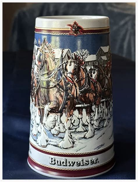 Budweiser Clydesdales Ceramarte Mug Stein Tankard Christmas Ruby