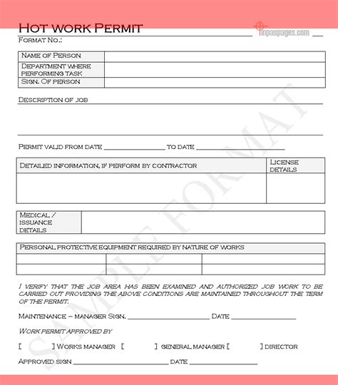 Work Permit Template