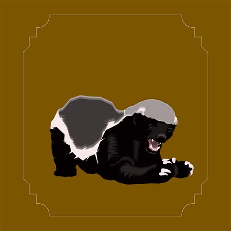 Honey Badger Vector Illustration 14417600 Vector Art At Vecteezy