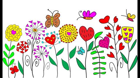 Images Of Flower Drawing With Color For Kids