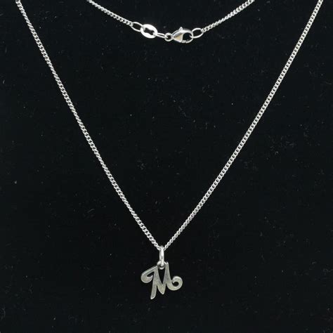 Sterling Silver 4 2g Necklace With Letter M Pendant Property Room