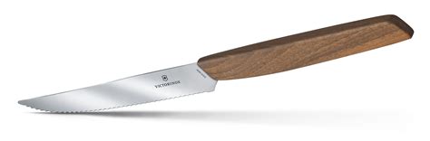 Victorinox Swiss Modern Steak Knife Set Wavy Edge In Walnut Wood