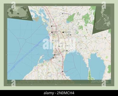 Metropolitan Manila, province of Philippines. Open Street Map Stock Photo - Alamy