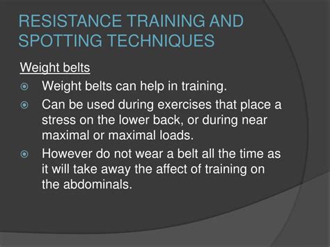 Ppt Resistance Training And Spotting Techniques Powerpoint