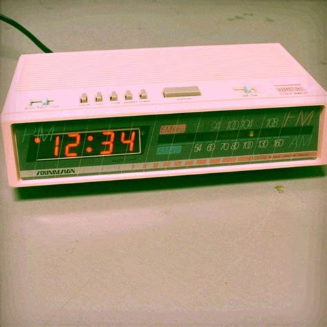 vintage pink alarm clock radio