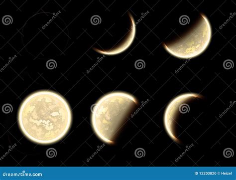 Moon phases, Moon calendar stock illustration. Illustration of calendar ...