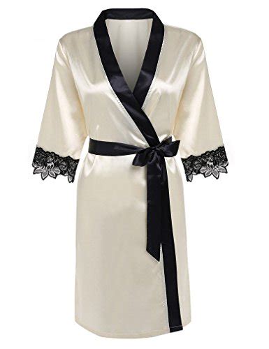 Avidlove Womens Satin Kimono Lingerie Robes Short Lounge Bridesmaids