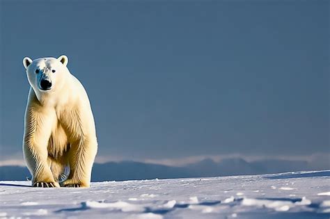 Premium AI Image | A curious polar bear in the ice