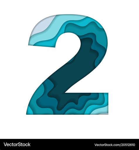 Blue number two Royalty Free Vector Image - VectorStock