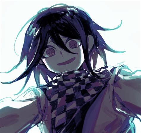 Safebooru 1boy 50k V3 Bangs Black Hair Checkered Clothes Checkered Scarf Danganronpa Series