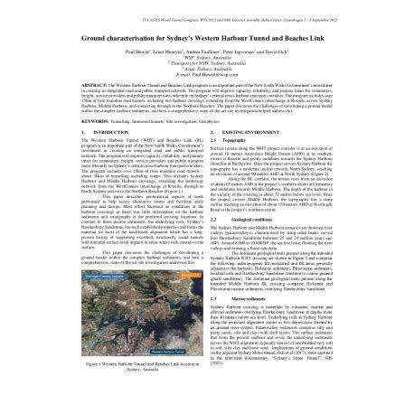 Ground Characterisation For Sydneys Western Harbour Tunnel And Beaches