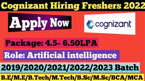 Cognizant Hiring For Fresher Cognizant Recruitment